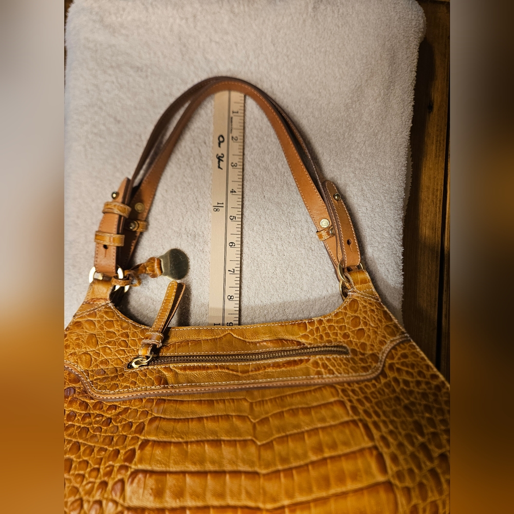 Brahmin Stella Spencer Crocodile Embossed Shoulder Bag with Glossy Finish - Picture 8 of 16